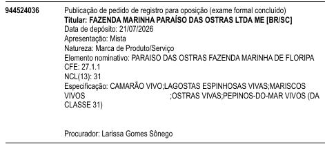 PARAISO DAS OSTRAS FAZENDA MARINHA DE FLORIPA