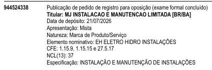 EH ELETRO HIDRO INSTALAÇÕES