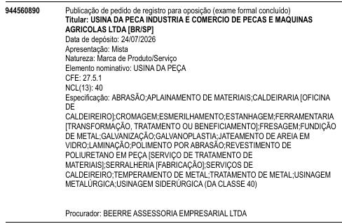 USINA DA PEÇA