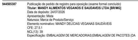 MANDY DELÍCIAS VEGANAS SAUDÁVEIS