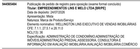WELLINGTON LINS EXECUTIVO DE VENDAS IMOBILIÁRIAS