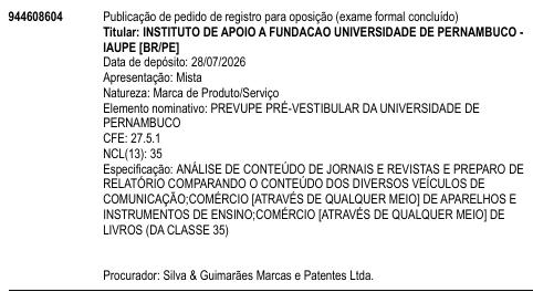 PREVUPE PRÉ-VESTIBULAR DA UNIVERSIDADE DE PERNAMBUCO