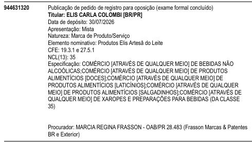 Produtos Elis Artesã do Leite