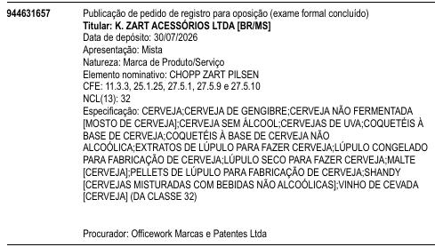 CHOPP ZART PILSEN