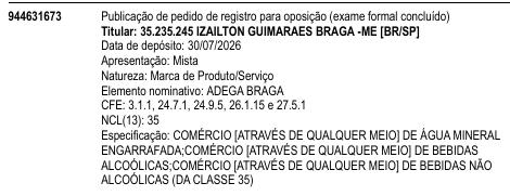 ADEGA BRAGA