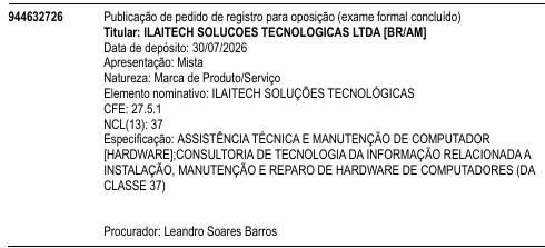 ILAITECH SOLUÇÕES TECNOLÓGICAS