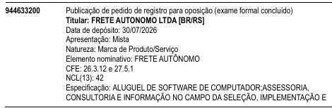 FRETE AUTÔNOMO