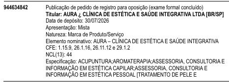 AURA – CLÍNICA DE ESTÉTICA E SAÚDE INTEGRATIVA