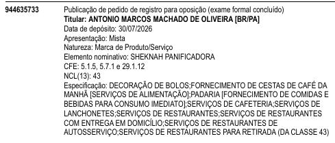 SHEKNAH PANIFICADORA