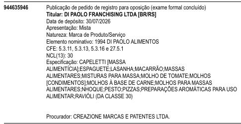 1994 DI PAOLO ALIMENTOS