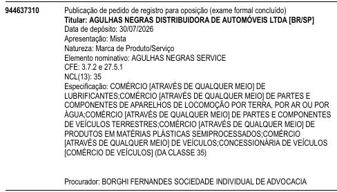 AGULHAS NEGRAS SERVICE