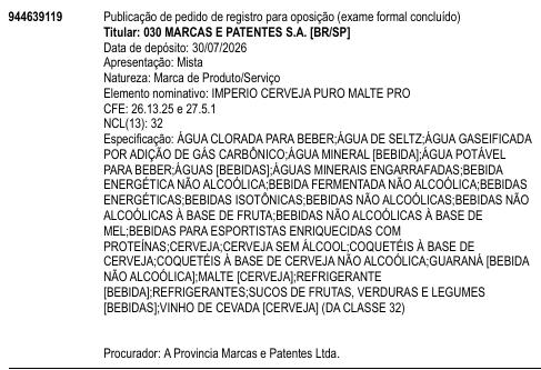 IMPERIO CERVEJA PURO MALTE PRO