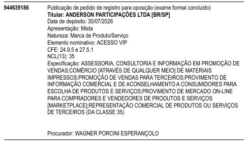 ACESSO VIP