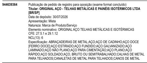 ORIGINAL AÇO TELHAS METÁLICAS E ISOTÉRMICAS